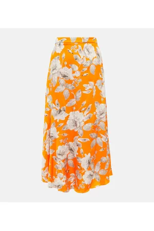 Erdem Falda midi Griselda en satén floral