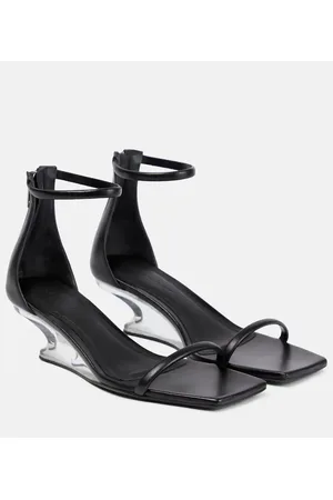 Rick Owens Sandalias con cuña de piel