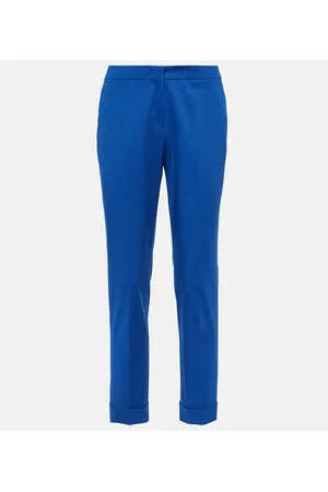 Etro Pantalones slim de algodón de tiro alto