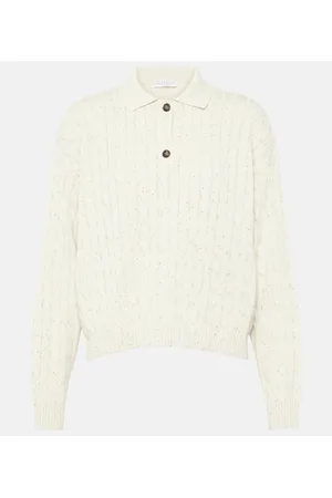 Brunello Cucinelli Polo de punto trenzado de algodón