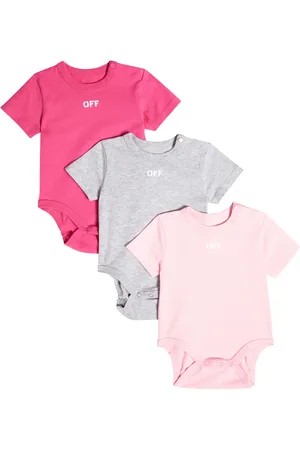 OFF-WHITE Bebé - set de 3 bodis de algodón