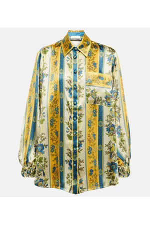 ALÉMAIS Alémais Camisa Quinn de satén de seda estampada
