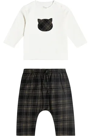 Il gufo Bebé - set de top y pantalones a cuadros