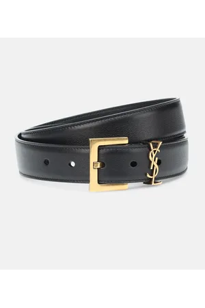 Saint Laurent Cinturón Cassandre de piel