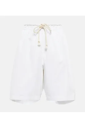 Jil Sander Shorts de algodón de tiro alto