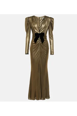 Alessandra Rich Vestido de fiesta metalizado adornado