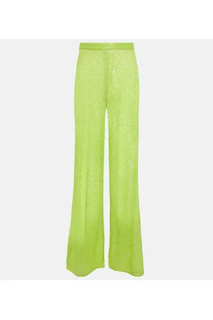 Self-Portrait Pantalones anchos con lentejuelas