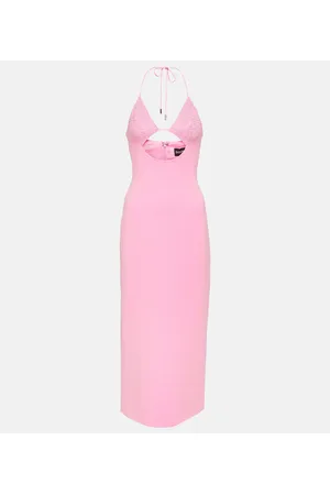 DAVID KOMA Vestido midi con aberturas adornado