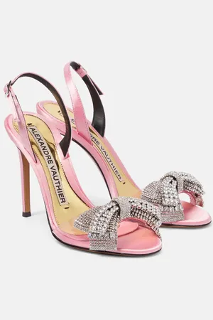 ALEXANDRE VAUTHIER Sandalias destalonadas de satén con cristales