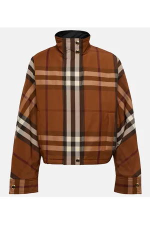 Burberry Chaqueta de cuello embudo a cuadros