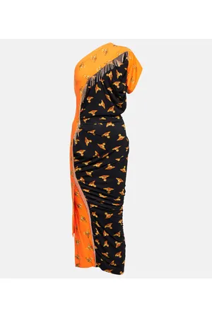 Vivienne Westwood Vestido midi asimétrico estampado