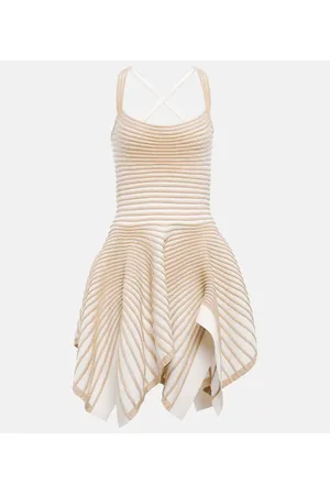 Alaïa Alaïa Vestido corto en crepé y chenilla