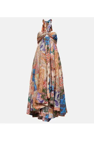 ZIMMERMANN Vestido largo Devi de seda estampado