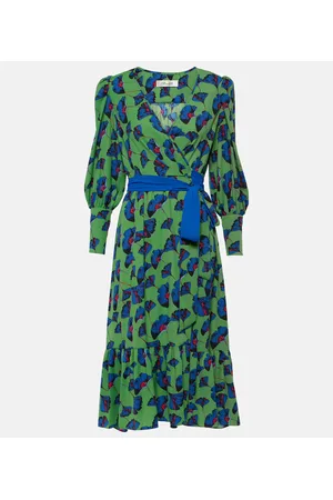 Diane von Furstenberg Vestido envolvente Blade de crepé estampado
