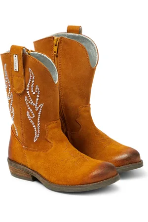 MONNALISA Botas cowboy de ante adornadas