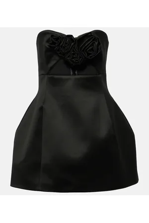 MAGDA BUTRYM Vestido corto bustier con aplique floral
