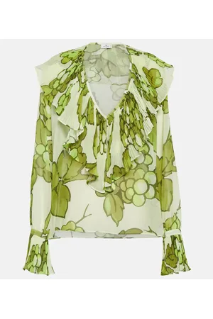 Etro Top estampado con volantes