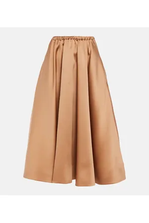 VALENTINO Falda midi duquesa plisada