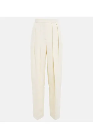 Stella McCartney Pantalones rectos plisados de tiro alto
