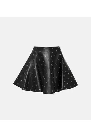 Alaïa Alaïa Minifalda de piel adornada con ojales