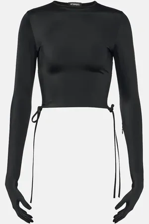 Vetements Crop top de jersey anudado a la cintura