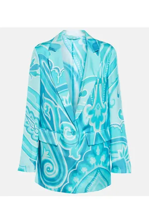 Etro Blazer en sarga de seda estampado