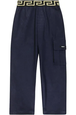 VERSACE Pantalones rectos Greca de algodón