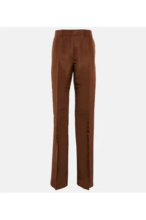 VALENTINO Pantalones en seda de tiro alto
