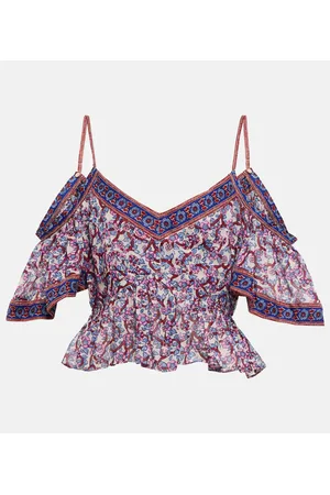 Marant Etoile Top Garuva de algodón floral