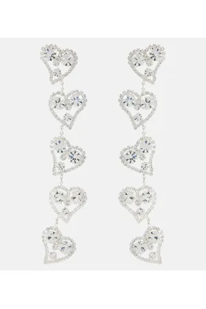 MAGDA BUTRYM Pendientes largos Heart con cristales