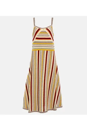 ZIMMERMANN Vestido midi Vitali de croché a rayas