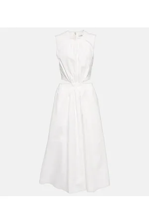 Proenza Schouler Vestido midi White Label de algodón con abertura