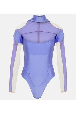 MUGLER Body de tul con paneles