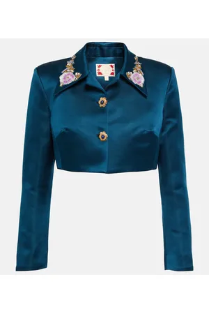 Miss Sohee Crop top de seda con cristales