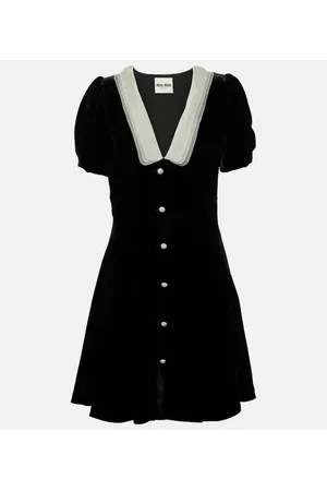 Miu Miu Vestido corto de terciopelo y organza