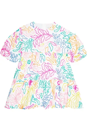 Marc Jacobs Vestido de algodón y lino bordado