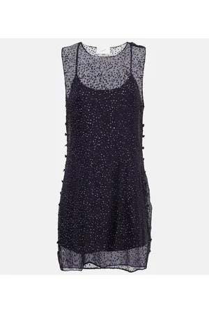 COPERNI Vestido corto de seda adornado