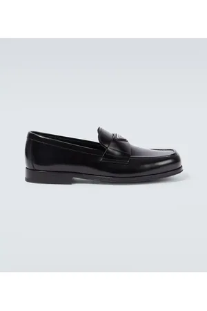 Prada Mocasines de piel cepillada con logo
