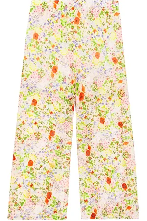 PAADE Pantalones de algodón y seda florales