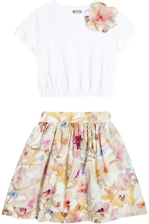 Il gufo Set de camiseta y falda de algodón