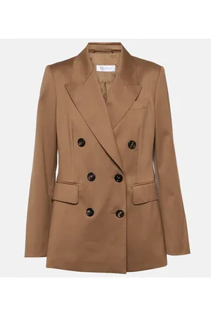 Max Mara Blazer cruzado en sarga de lana
