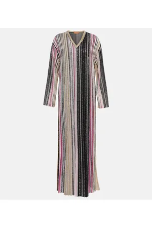 Missoni Vestido largo a rayas con lentejuelas