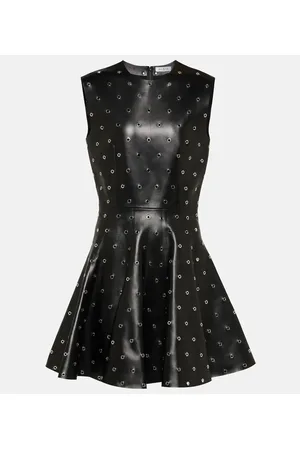 Alaïa Alaïa Vestido corto de piel con tachuelas