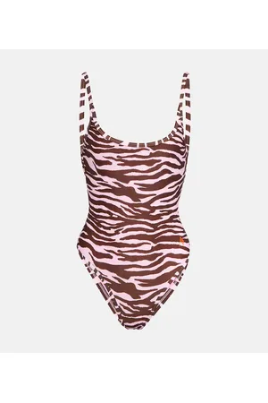 The Attico Bañador con estampado de cebra
