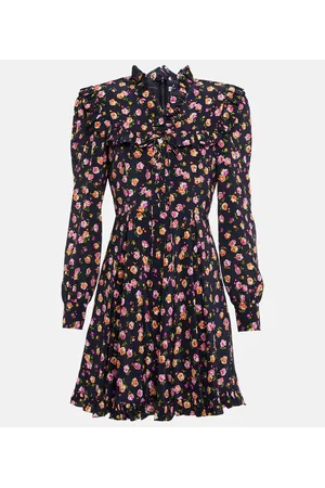 Alessandra Rich Vestido corto de seda estampado