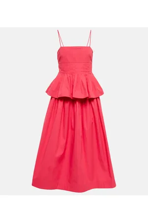 CO Vestido midi de algodón plisado