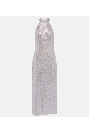 RIXO London Vestido largo Zuri con cuello halter