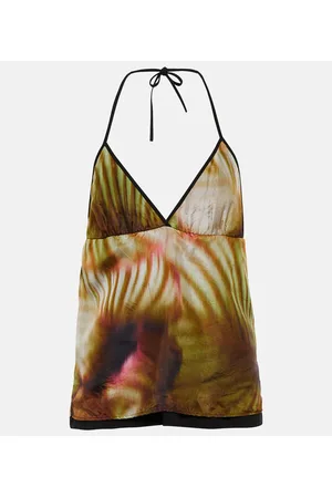 DRIES VAN NOTEN Top de algodón y seda