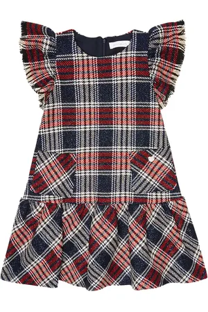 MONNALISA Vestido en mezcla de algodón a cuadros