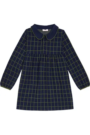 La Coqueta Vestido Marin de algodón a cuadros